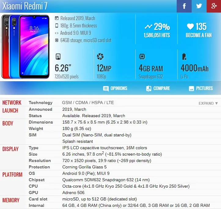 Оригинальный Для xiaomi Redmi 7 ЖК дисплей сенсорный экран дигитайзер сборка для Redmi7