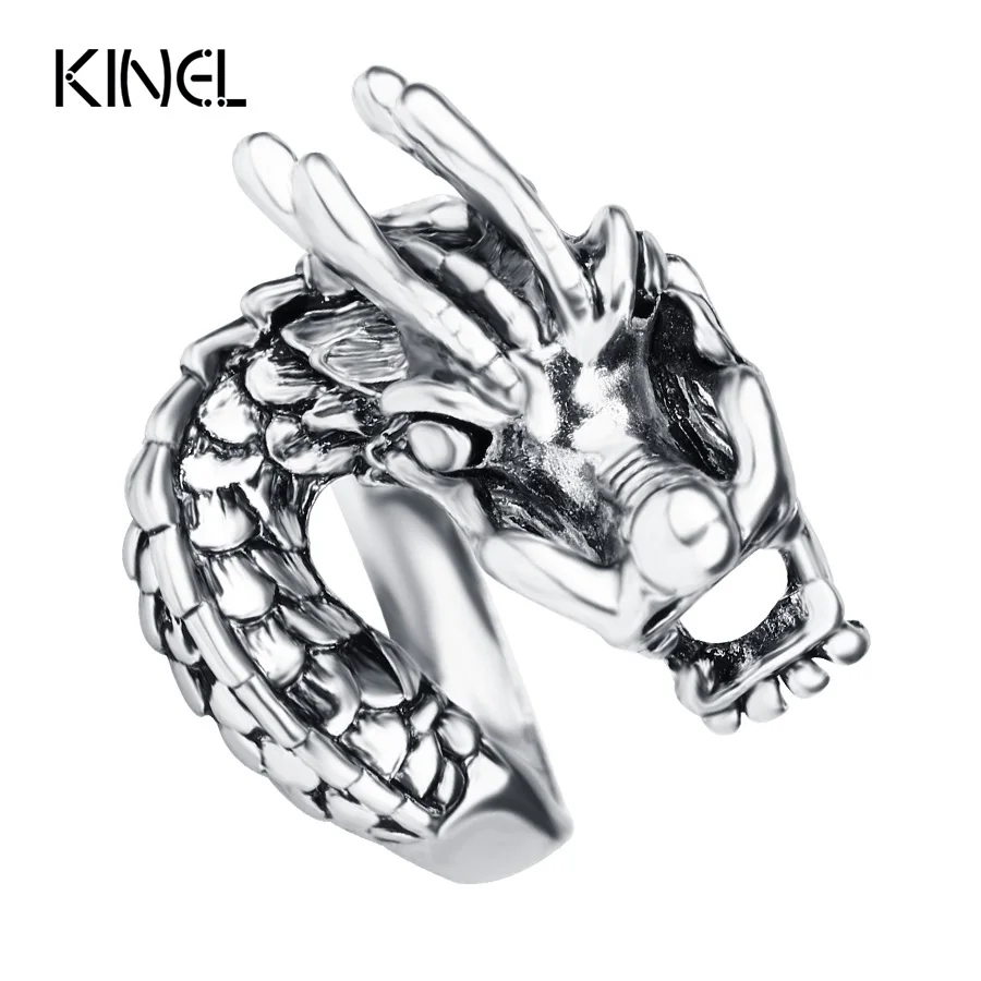 Мужское кольцо в стиле панк с изображением дракона|punk ring|punk ring menring men |