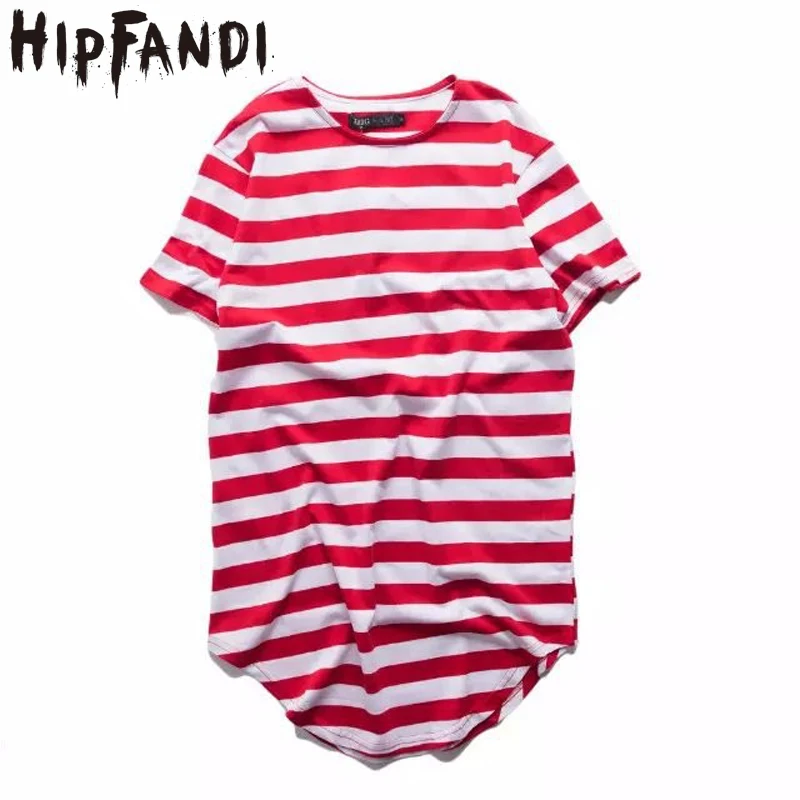 Футболка HIPFANDI Мужская длинная в стиле хип хоп с коротким рукавом|longline t shirts|t shirt