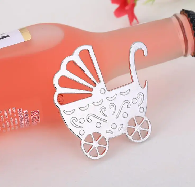 

Free Shipping 100PCS Baby Carriage Bottle Opener Birthday Party Gifts Anniversary Favors Baby Shower Baptism Supplies SN1902