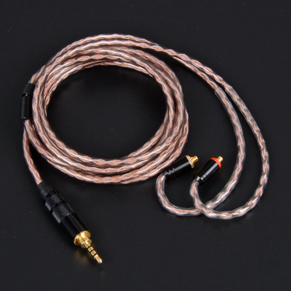NICEHCK 8 ядро чистый Медь кабель MMCX/2Pin 4,4/3,5/2,5 мм для съемки V90/V80 TFZ KZZSX/ZSN/ZS10CCAC10/C16 NICEHCK F3/NX7/M6