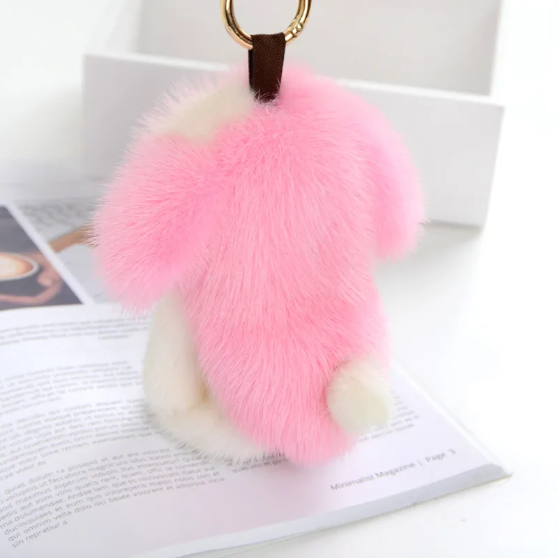 Милый пушистый плюшевый собачий брелок с изображением щенка норковый меховой