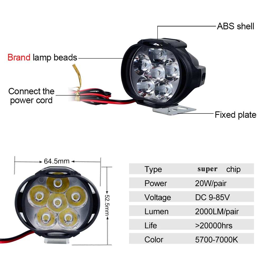 Светодиодсветильник фара для мотоциклов AcooSun 6000 лм К 12 В|light 12v|light ledlight led light |