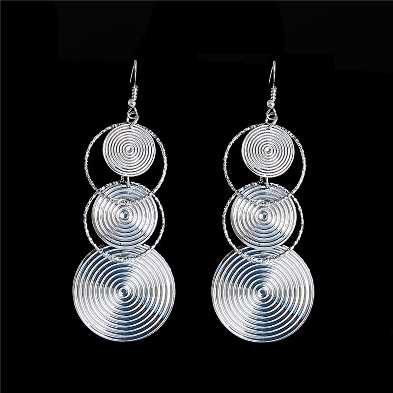 H:HYDE New Arrival Long Earrings Pendientes Mujer Jewelry Round Dangle For Women Gold Color Bijoux Fashion DY | Украшения и