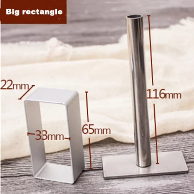 big rectangle Алюминиевый резак для печенья с пресс-печатью ананас торт резак формы 2 шт набор - Цвет: big rectangle