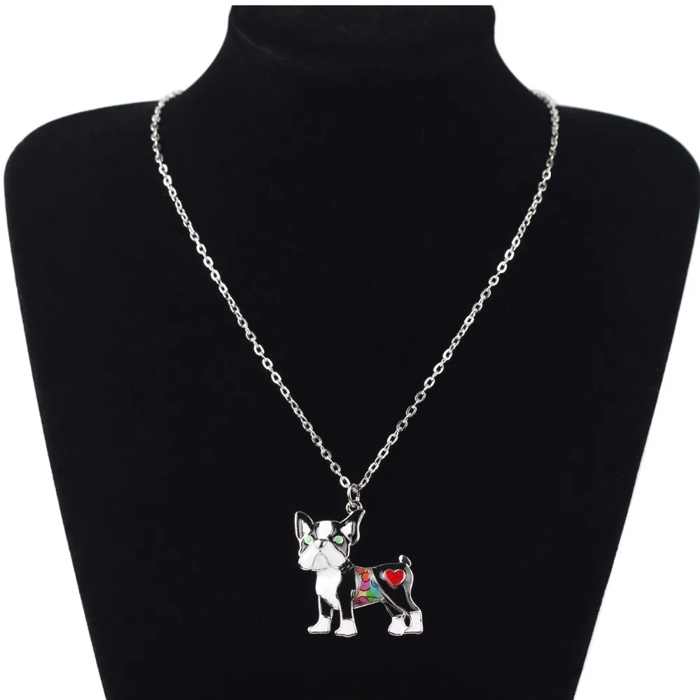 Ожерелье женское эмалированное на цепочке с кулоном в виде Мопса|fashion jewelry|jewelry