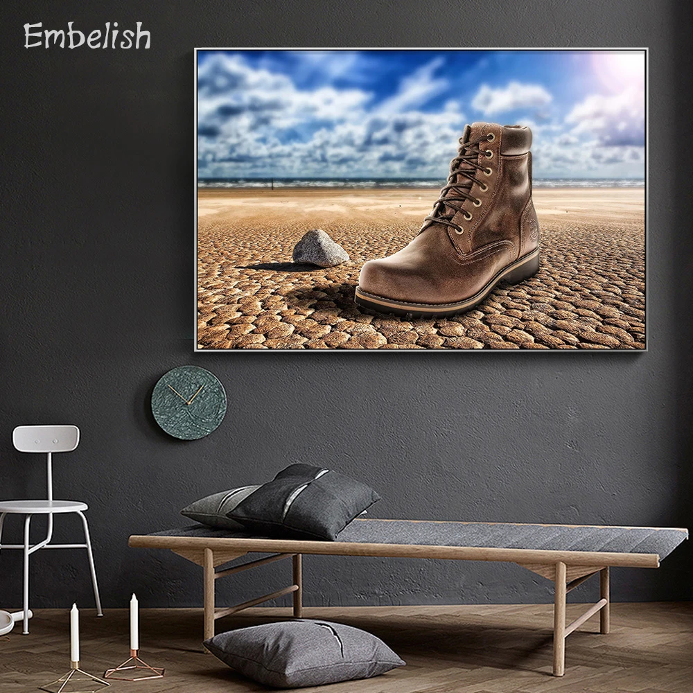 

Embelish 1 Pieces Large Wall Art Pictures For Living Room Abstract Big Shoes HD Canvas Paintings Modern Home Decor Poster Framed