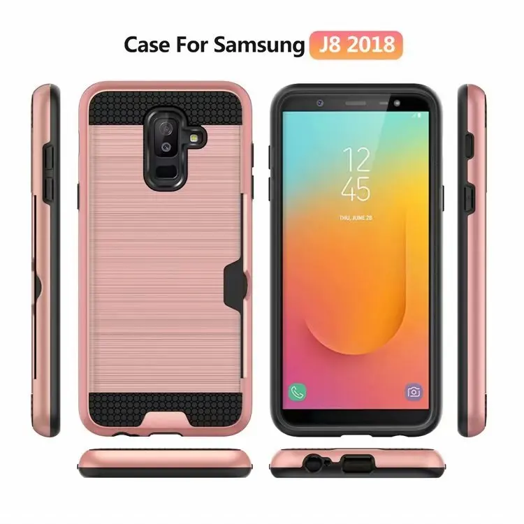 Защитный чехол 2 в 1 из ТПУ для Samsung Galaxy J4 J6 J8 A6 Plus 2018 ударопрочный чехол-накладка с