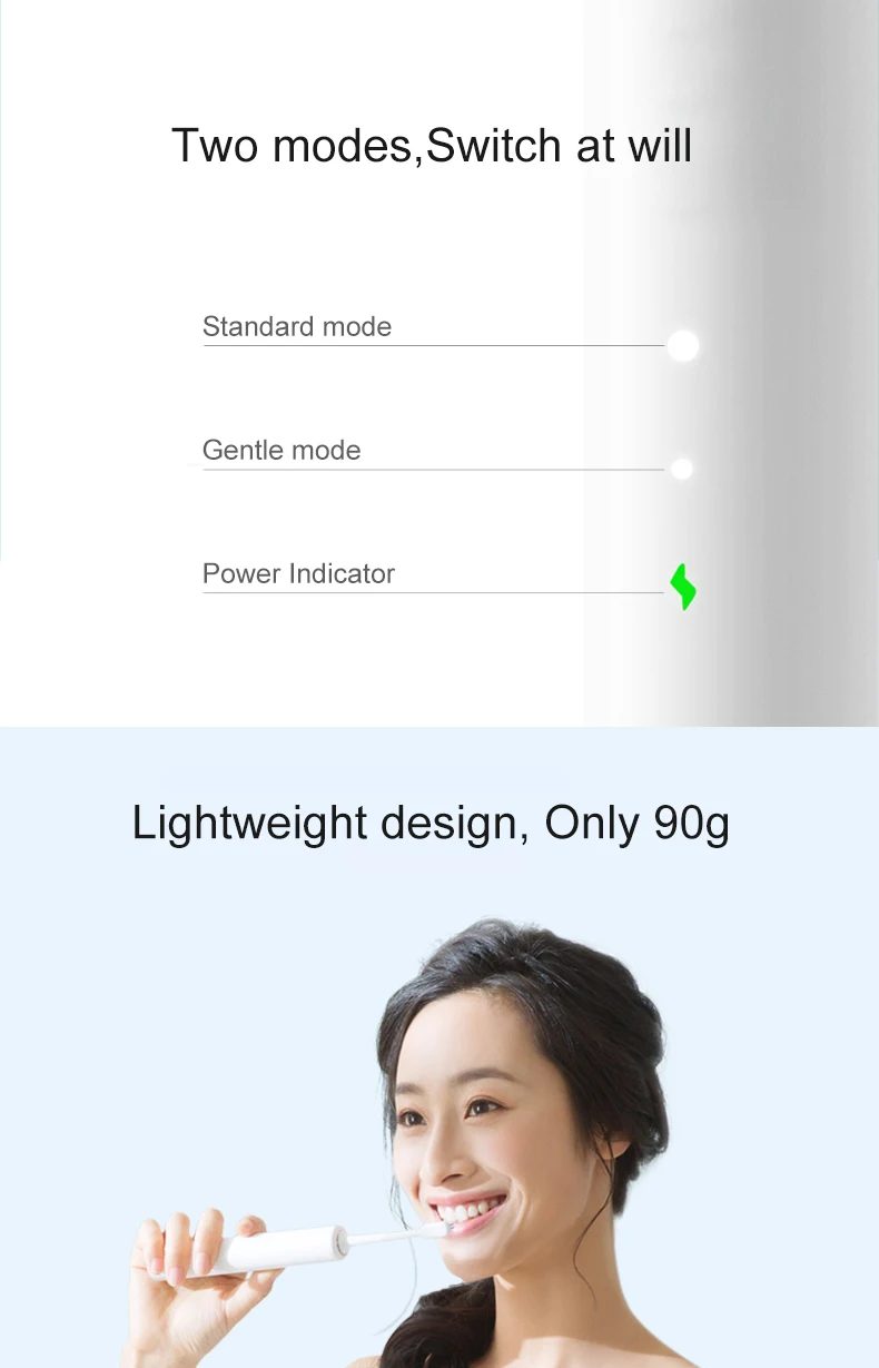 Xiaomi электрическая зубная щетка для взрослых ультразвуковая отбеливание зубов Чистка полости рта Вибратор Беспроводная переносная электрическая зубная щетка