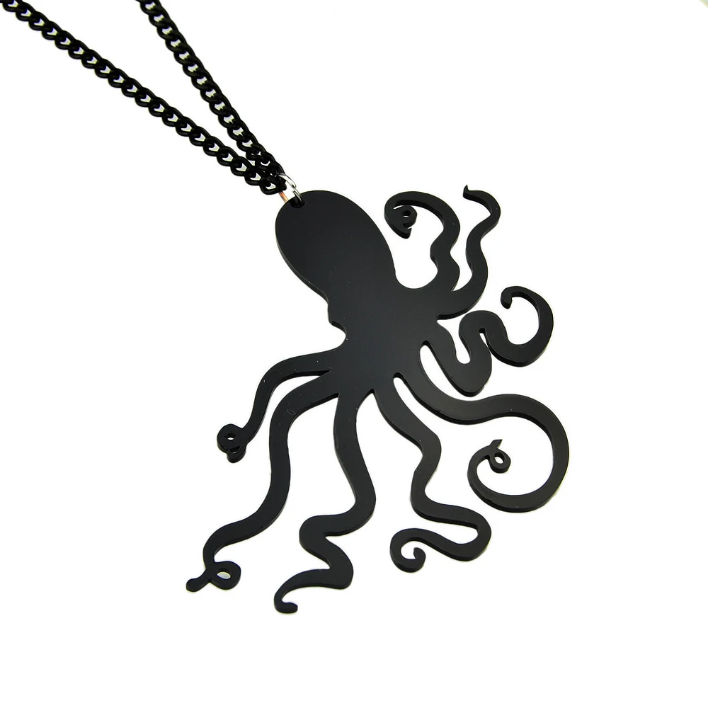 Стимпанк себе Цепочки и ожерелья Черный Сеть Акриловые осьминог шаблон