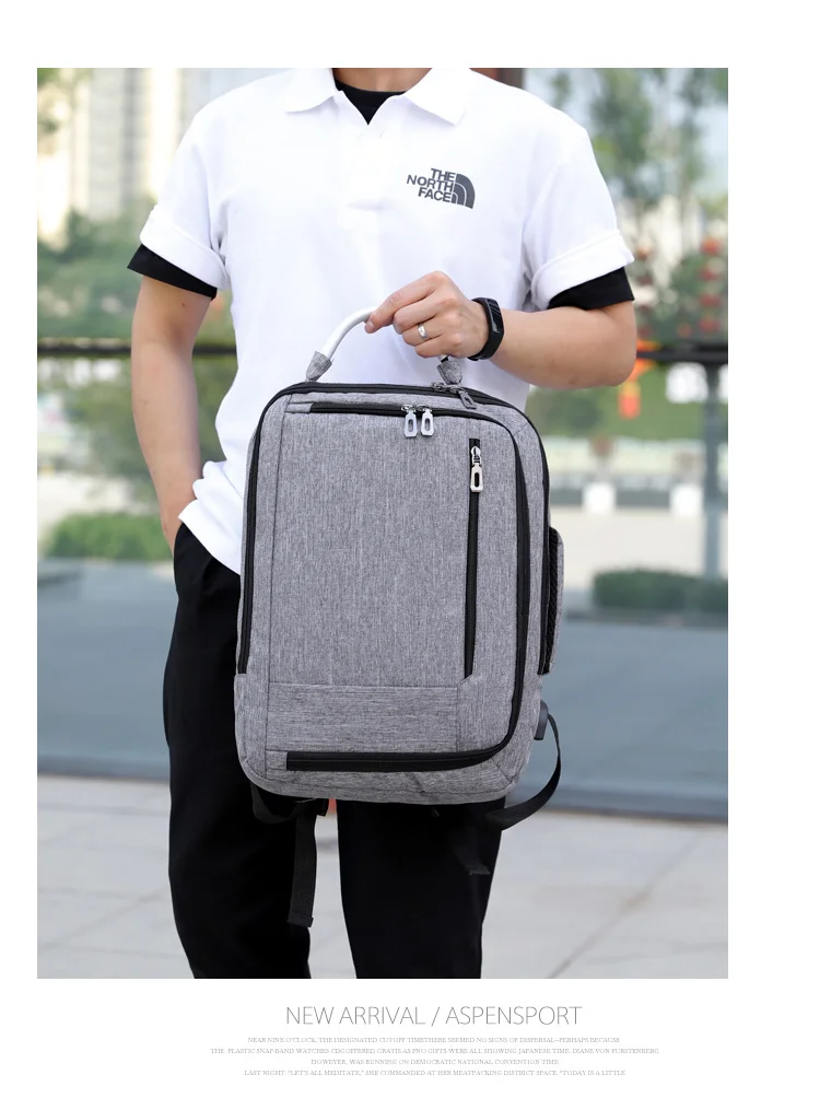Men Backpack 15.6-inch Laptop Bag Large Capacity Multi-layer USB Charging Waterproof Business Leisure Travel Youth Backpack