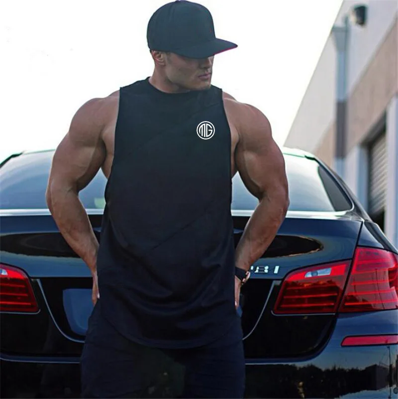 

Brand Fitness Clothing Gyms Tank Top Mens Bodybuilding Stringers Cotton Patchwork Mesh Workout Singlet Sporting Sleeveless Shirt