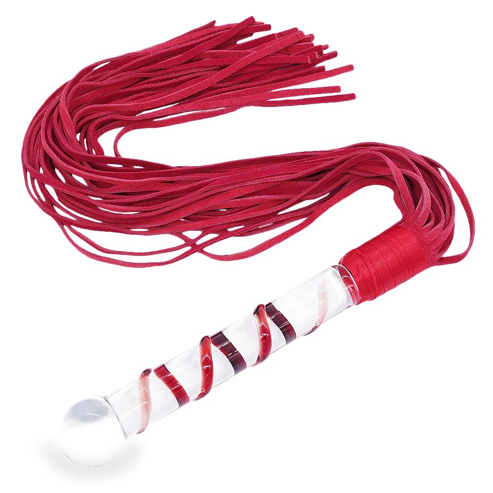 DOMI натуральная кожа анальные игрушки женский Фетиш хлыст стеклянный