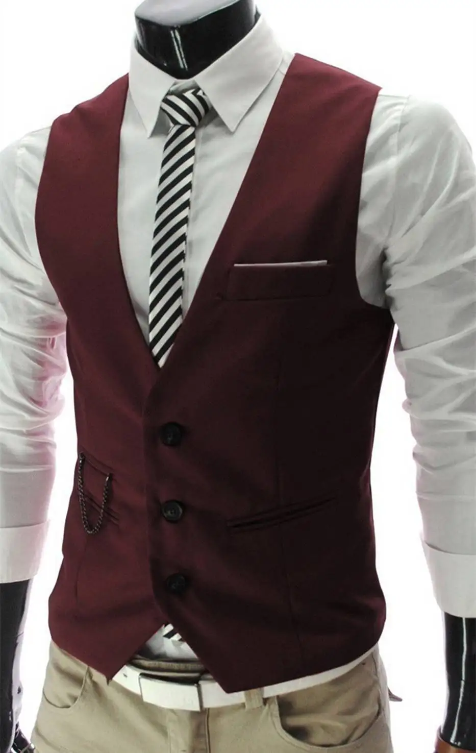 Винтажный Мужской костюм жилет Новое поступление приталенный модный