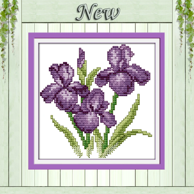 Цветок ирис (7) Домашний декор &quotсделай сам&quot картины Счетный Печать на холсте DMC