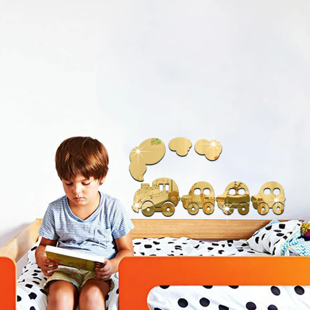 Funlife поезд облако трехмерные акриловые настенные наклейки хрустальные Детские