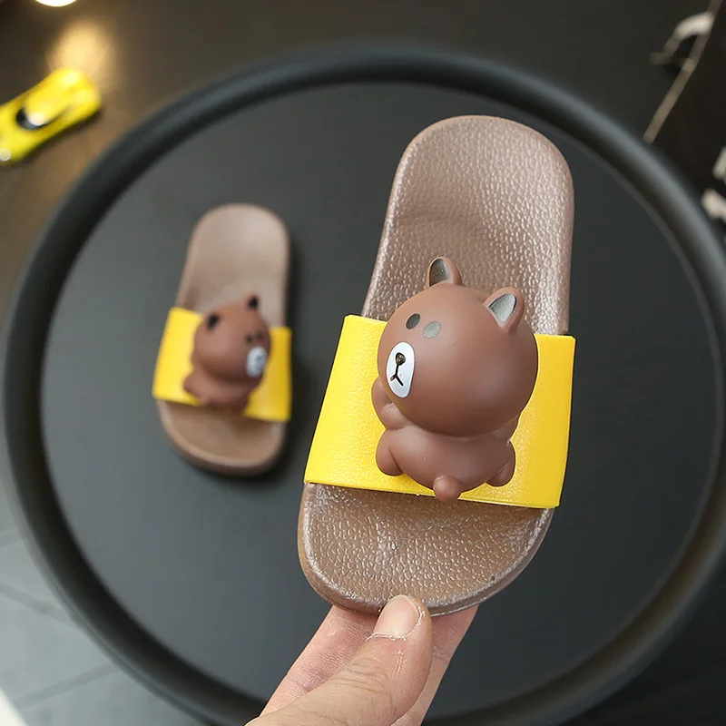 boys girls slippers summer flip flop children's sandals 3D cartoon rabbit minne School beach kids shoes sandal | Мать и ребенок