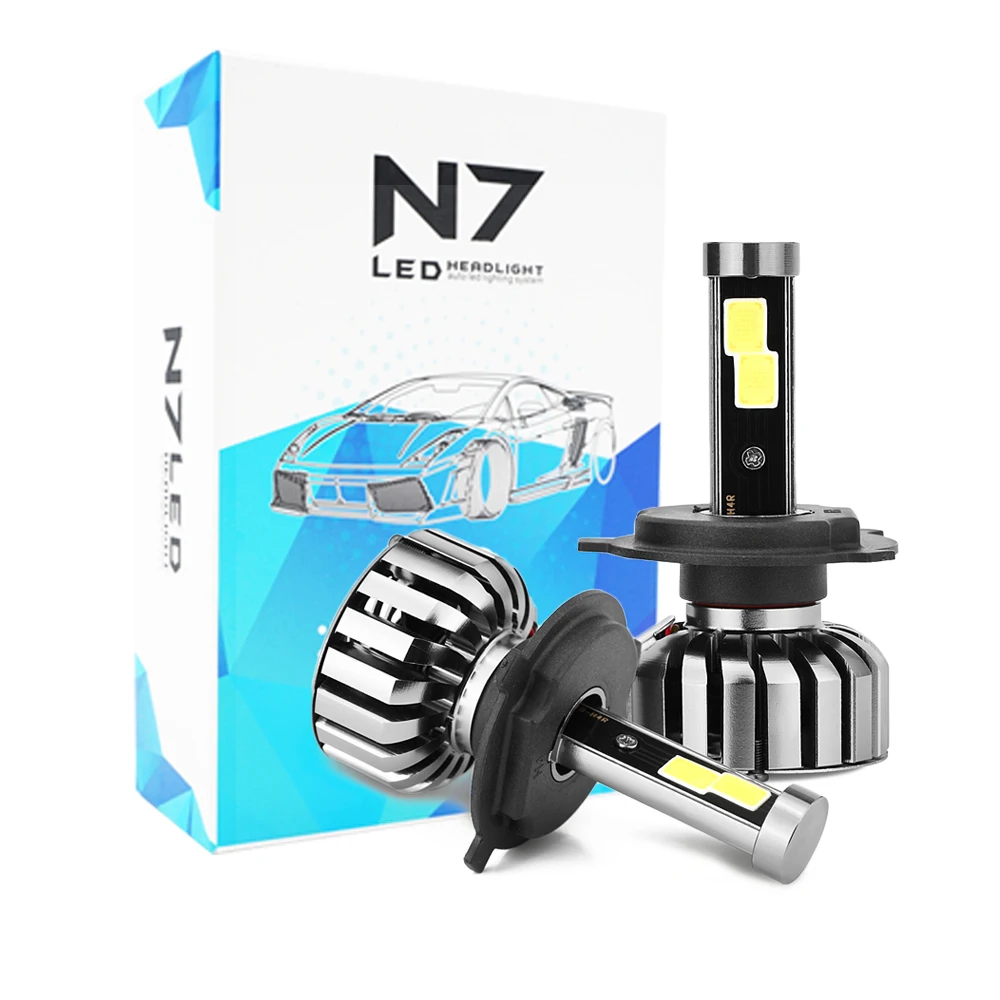 1 пара N7 LED 8000LM H4 80W Автомобильные фары освещение 6000K лампа замена лампы