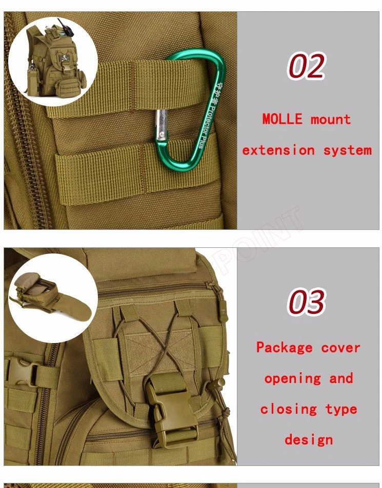 ACU/CP/Black Nylon 40L Tactical Backpack Rucksacks Military Army Bag Men Women Outdoor Waterproof Travel Hiking Camping Bag S413
