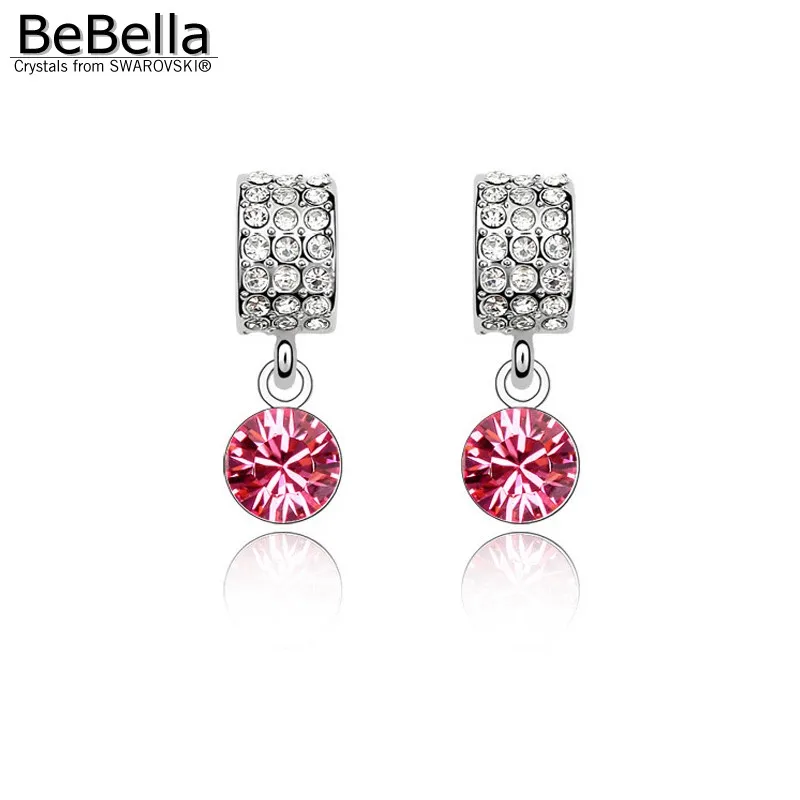 BeBella круглые висячие серьги с кристаллами от Swarovski оригинальные брендовые модные