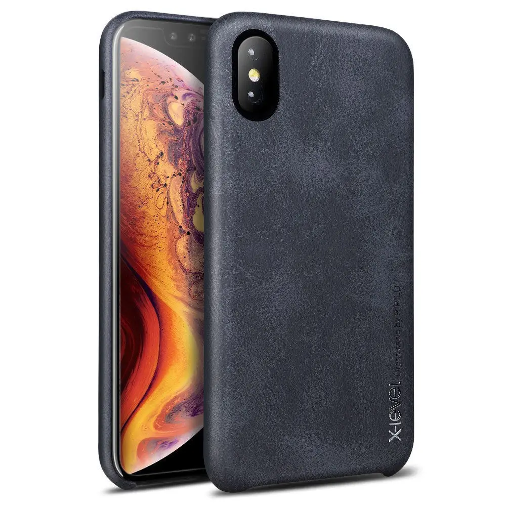 Для iPhone XS Max XR 11 Pro 7 8 Plus натуральная X-LEVEL роскошный бизнес ретро кожаный тонкий задний Чехол
