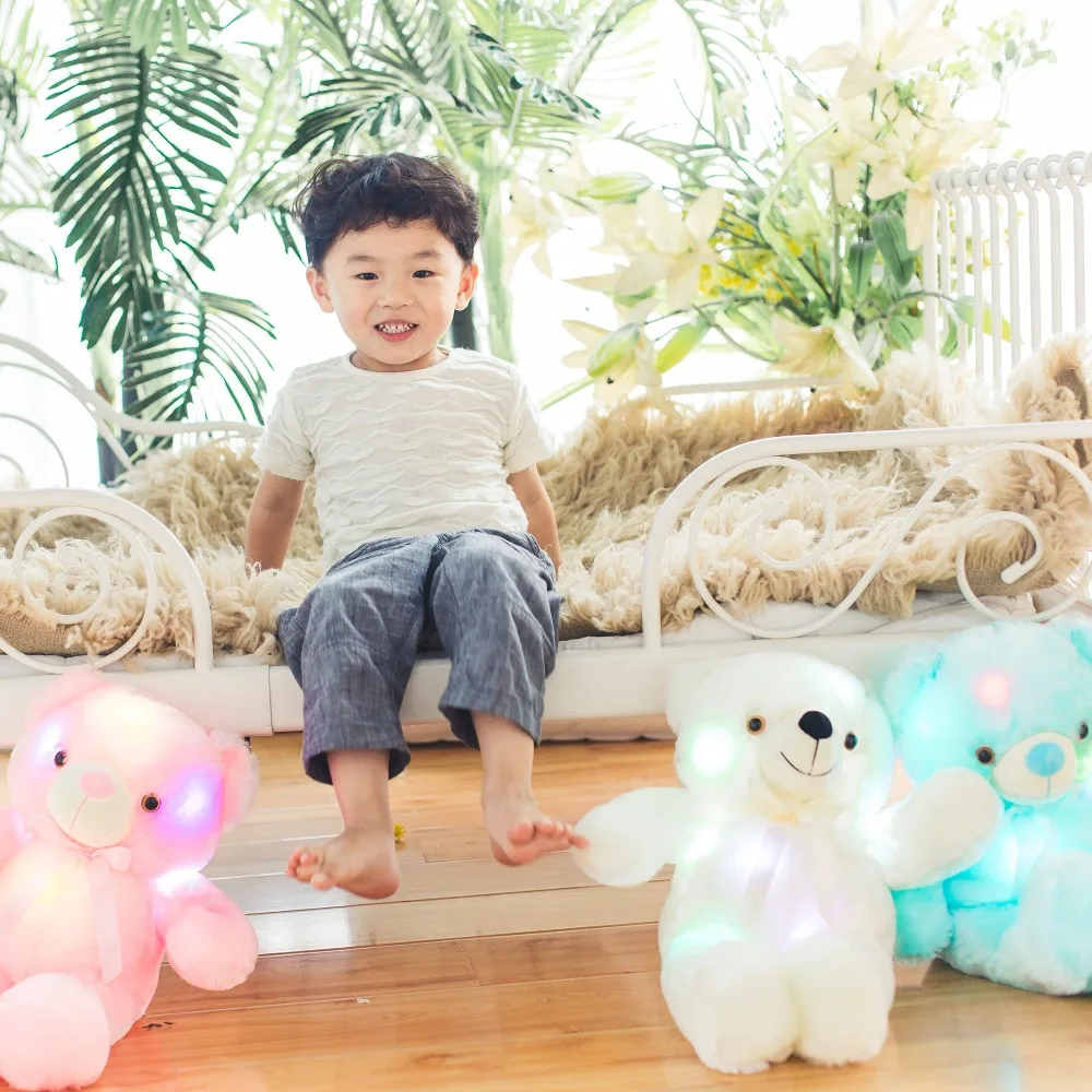 Прямая поставка Бесплатная доставка 45 см/70 см LED Мишка Тедди ночь светящийся