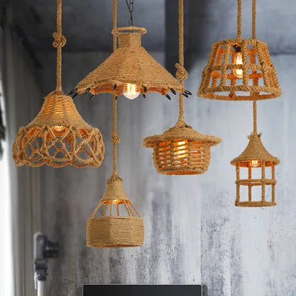 Креативный винтажный Лофт ручной вязки плетеная подвесная веревка из пеньковой