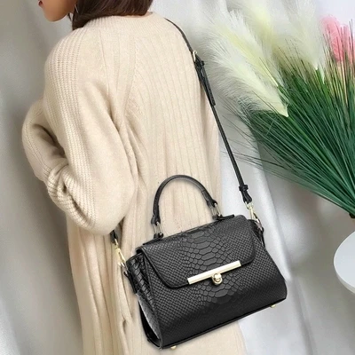 Новая женская дизайнерская сумка 2019 качественная кожаная с крокодиловым узором