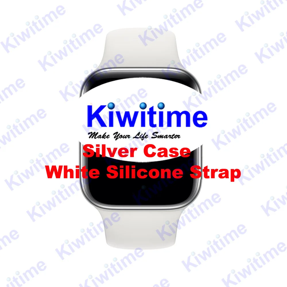 SilverWhite Silicone KIWITIME IWO 9 IWO 10 умные часы 44 мм gps пульсометр шагомер движения трек умные часы для iPhone Android телефон не IWO 7 8 - Цвет: SilverWhite Silicone