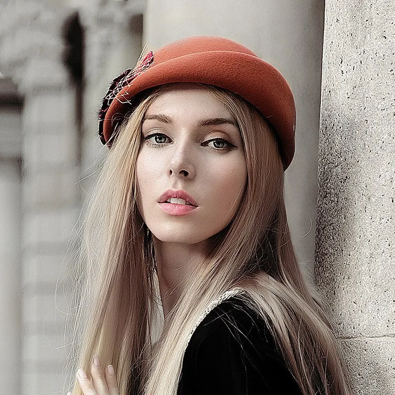 Осенне зимний берет шапки для женщин французский шерстяной Beanies Air Hostesses пиллбокс