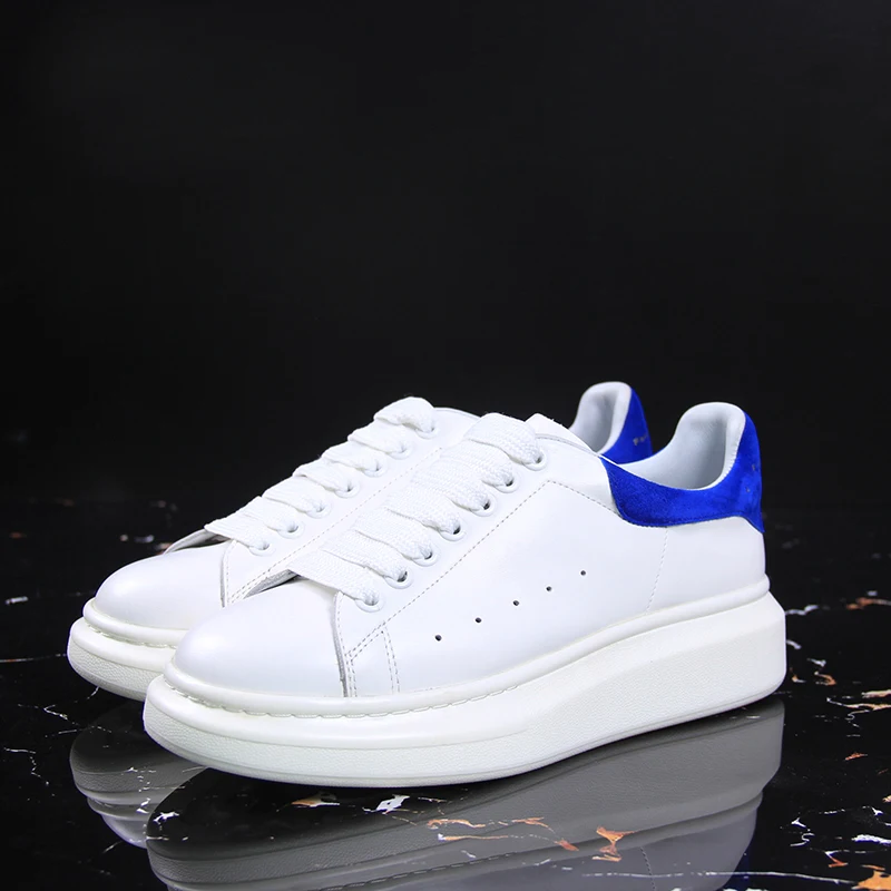 suede blue Новинка; Дизайнерская обувь на танкетке; белая женская обувь; спортивная обувь на платформе; женская обувь из воловьей кожи; модная женская обувь из овечьей кожи с блестками - Цвет: suede blue