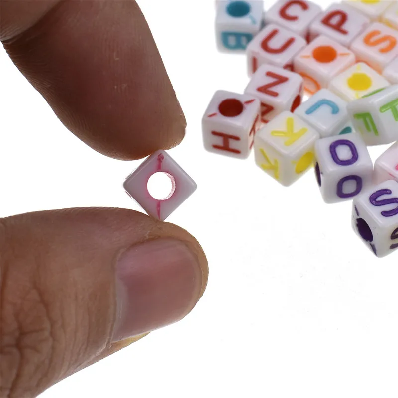 100pcs Mix Colors Alphabet Letter Acrylic Cube Loose Garment Beads Findings For DIY Bracelet Necklace Handmade Accessory | Дом и сад