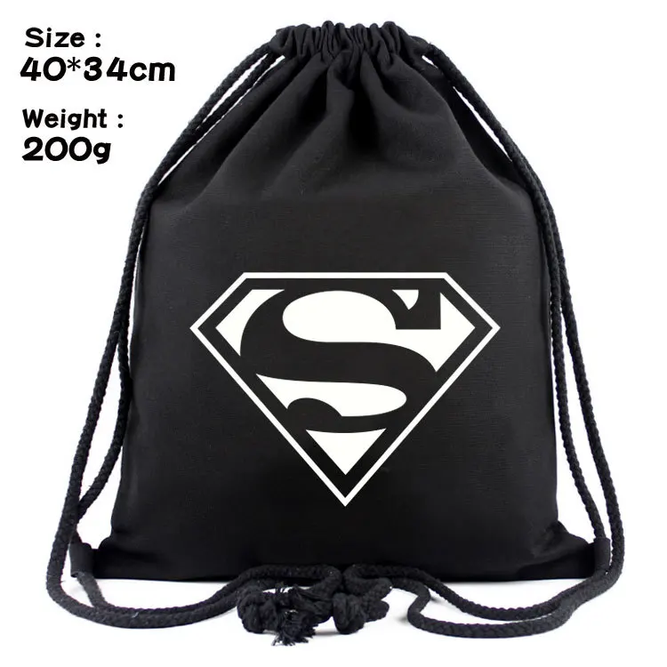 MC5114 Бэтмен Супермен Дэдпул Wonder Woman Для женщин Bagpack подростков ранцы Для мужчин рюкзаки холст школьная сумка строку мешок Drawstring - Цвет: MC5114
