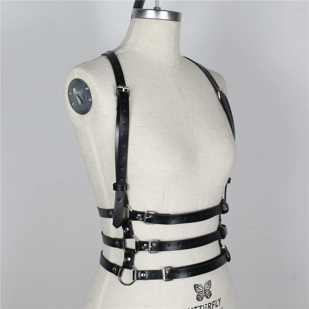 Кожаные ремни для женщин бюст бандаж Femdome Кожа Подвязки подтяжки ремни для женщин нижнее белье Харадзюку ремни для тела Бюстгальтер Клетка