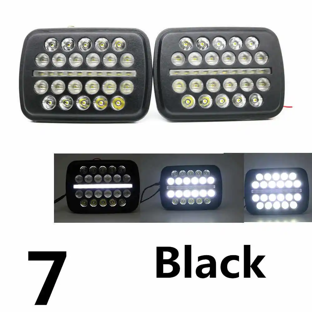 70w Headlight Balck 1 пара для Jeep Cherokee XJ 5x" авто DRL светодиодные фары 5x7 дюймов светодиодные фары для грузовиков 6x7" Высокий Низкий Луч квадратные светодиоды фары - Цвет: 70w Headlight Balck
