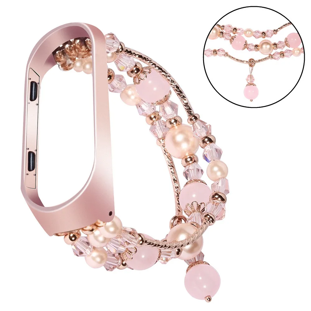 

Agate Gem Women Fashion Bracelet for Xiaomi Mi Band 5 4 3 Elegant Replaceable Watchband Stylish Strap Accessories for mi band 5