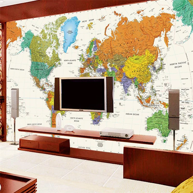 

wellyu papier peint wallpaper for walls 3 d Custom wallpaper Personality nostalgic world map mural background wall behang