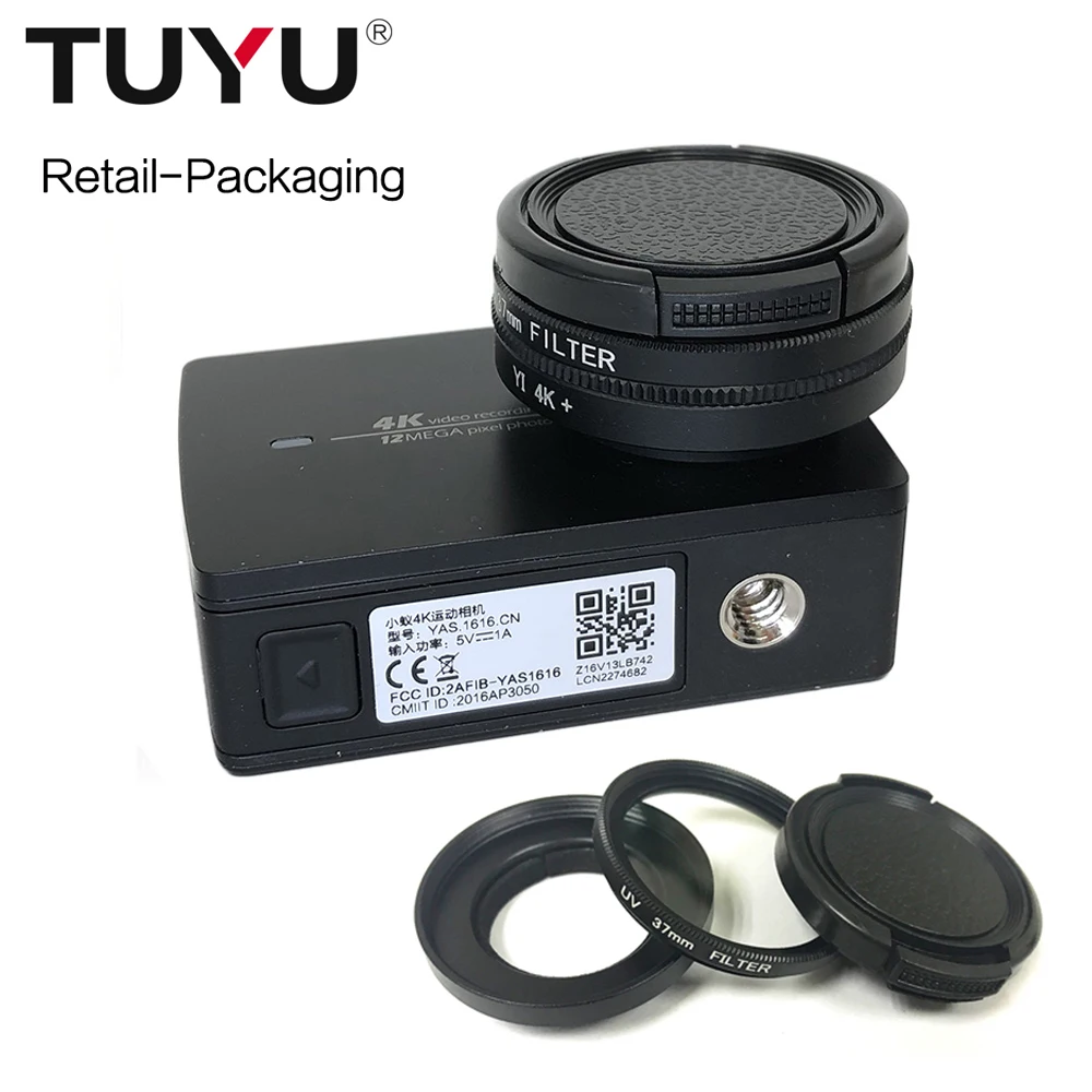 Аксессуары для камеры TUYU Yi 4K 37 мм УФ фильтр объектива и крышка xiaomi yi 2 4k plus