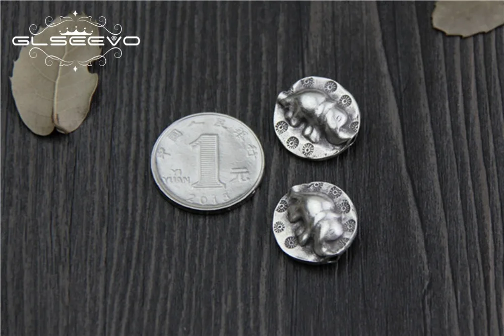 S925 серебряные шарики 5 шт. DIY браслет Цепочки и ожерелья Spacer Винтаж слон Бусины