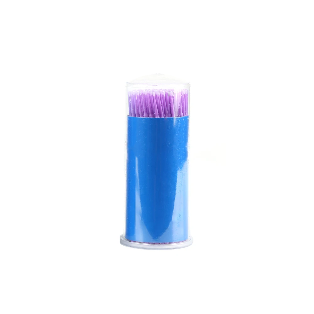 Purple small 100 шт./упак. одноразовые Microbrush аппликаторы для ресниц для наращивания удалить микро щетки накладные ресницы ватный тампон - Цвет: Purple small