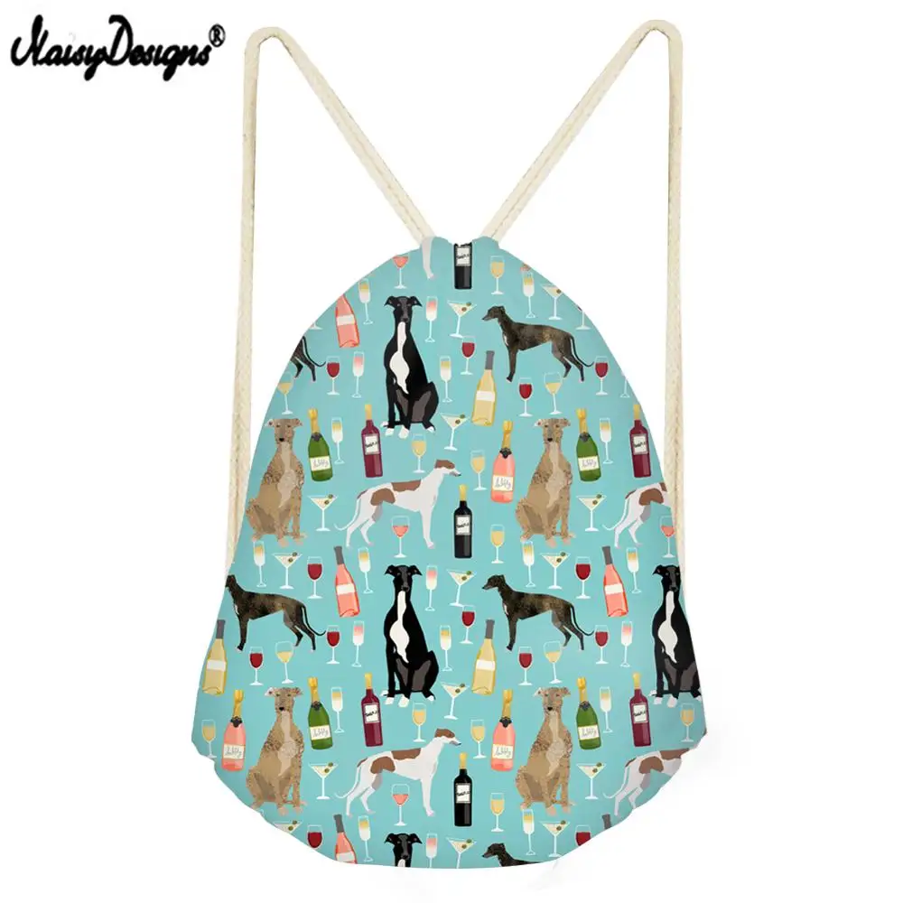 Модный школьный рюкзак с кулиской сумка для хранения цветочным узором собак