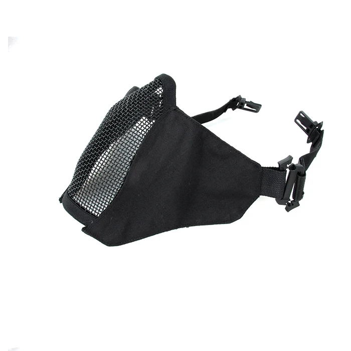 

2016 PDW MESH Mask Black half face hard MESH metal mask with 2 optional bands Airsoft Protective half mesh mask