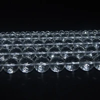 faceted natural stone synthesis smooth clear quartz crystals beads 4 6 8 10 12 14 16 18 20 mm pick size for jewelry making diy