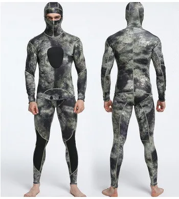 Мужской зимний неопреновый гидрокостюм из двух предметов с шапочкой женский