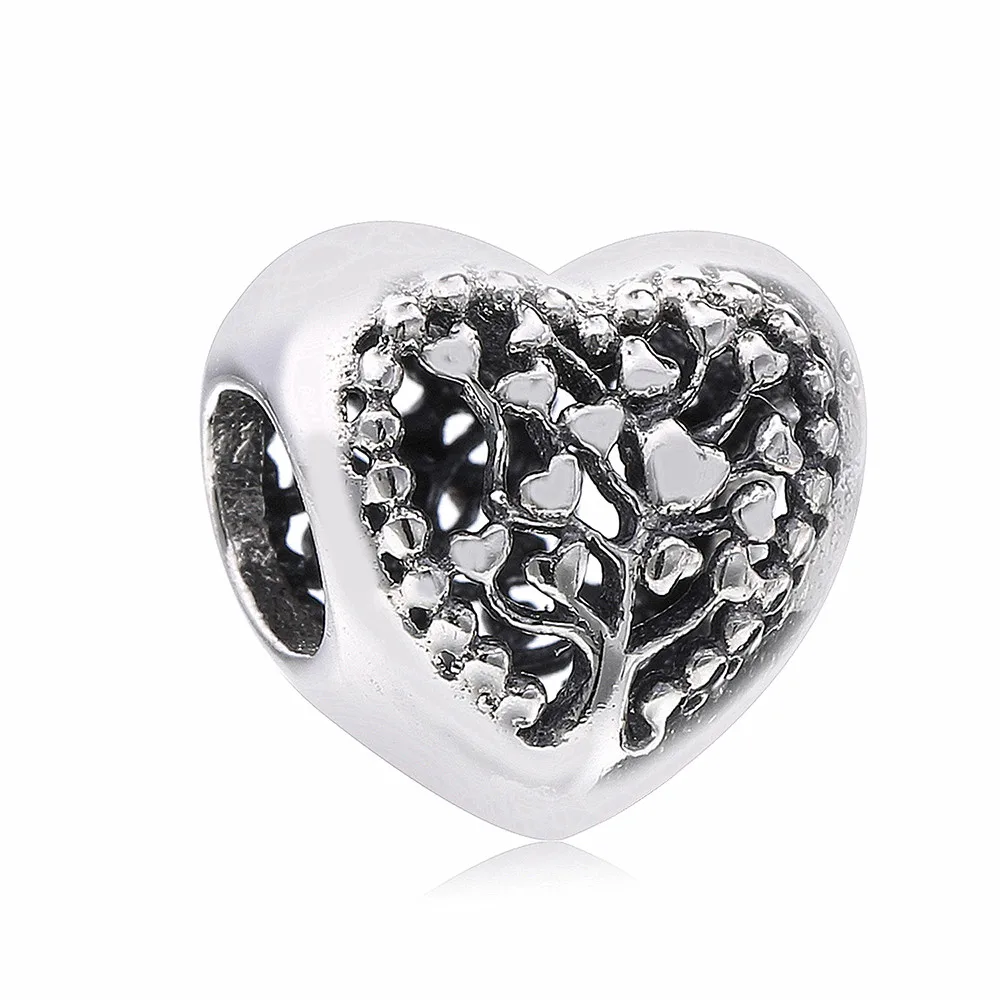 Tree Bead Lovecabin Дания Весна серебро открыть мое сердце проложить клип многоцветный Цирконий амулеты зажимы 925 пробы серебряные ювелирные изделия - Цвет: Tree Bead