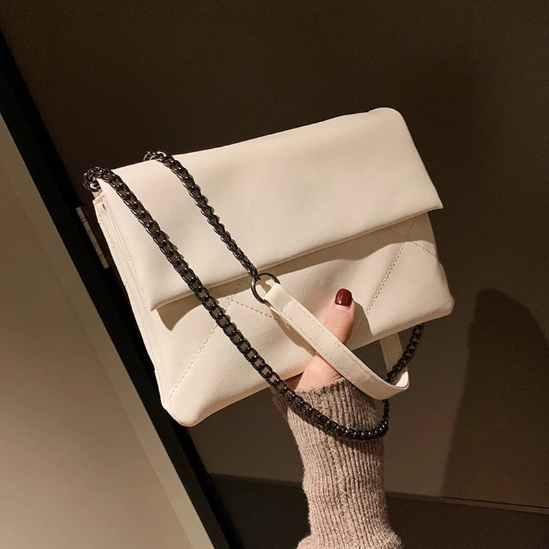 Simple Solid Chain bag 2019 Soft PU Leather Women Handbag luxury designer shoulder bags Fashion Casual Wild Crossbody Bag | Багаж и сумки
