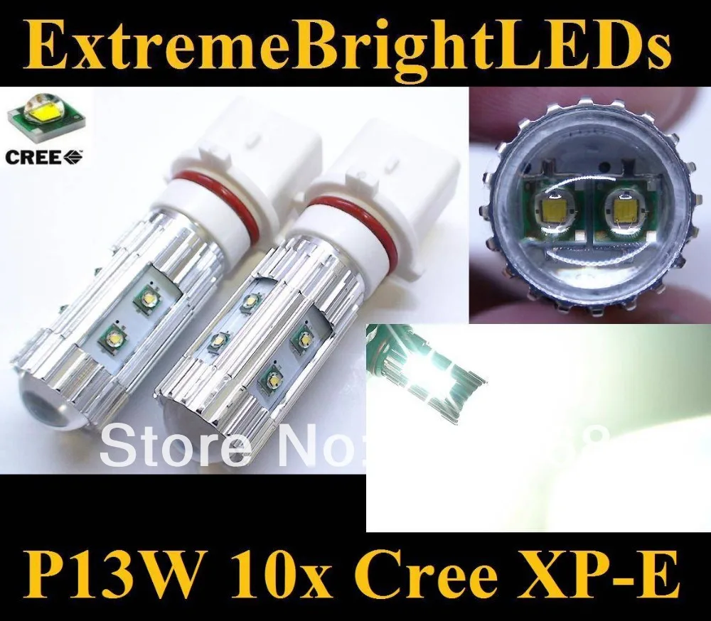 Бесплатная доставка комплект из 2 предметов белый свет 50 Вт P13W 10x Cree XP-E чипы