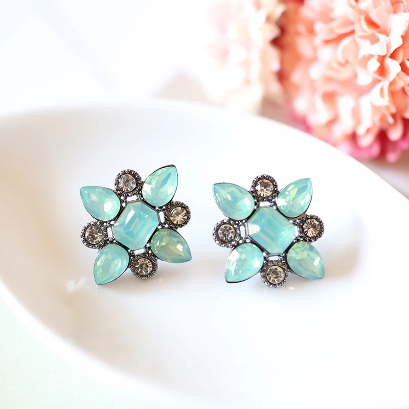 Женские серьги-гвоздики с кристаллами 12 цветов | Украшения и аксессуары