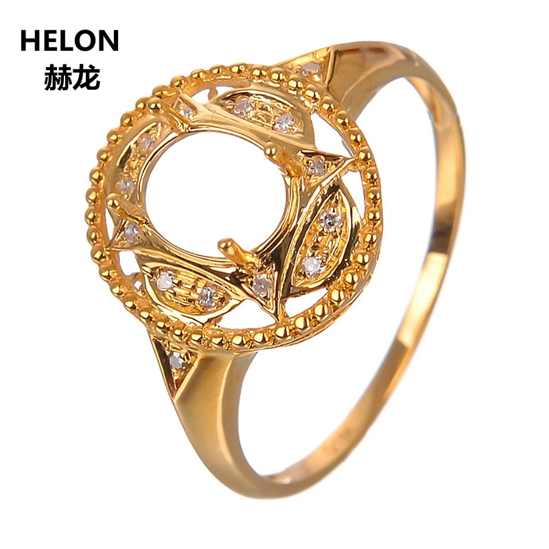 Женское Обручальное кольцо из твердого желтого золота 14 к с натуральными