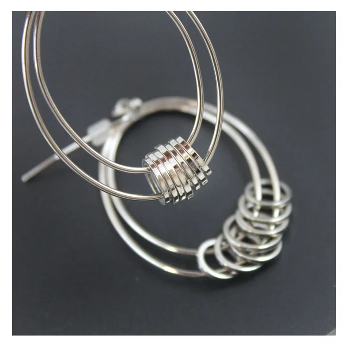 Новые модные серьги хит продаж минимализм белое золото кольцо кисточка